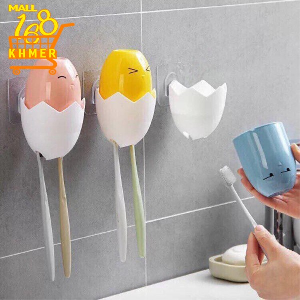 Egg-shaped toothbrush holder 